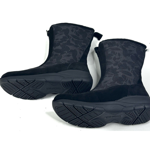 Lands End Thermolite Black Suede Canvas Boots Women's Size 8B All Weather New - Picture 5 of 14